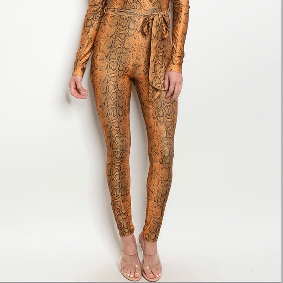 Copper Snakeskin jumpsuit - Picture 3 of 4